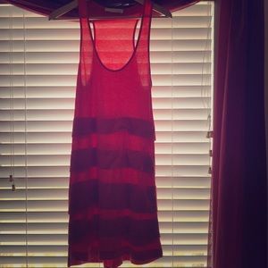 Coral razor back mini dress